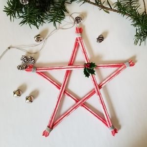 Handmade Holly Berry Christmas xl Ornament Star / xl ornament / large